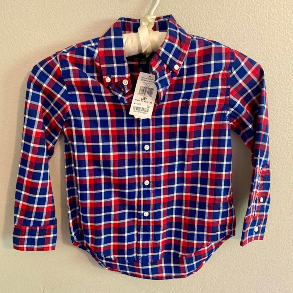 NWT Toddler Boys Polo Ralph Lauren Plaid Shirt